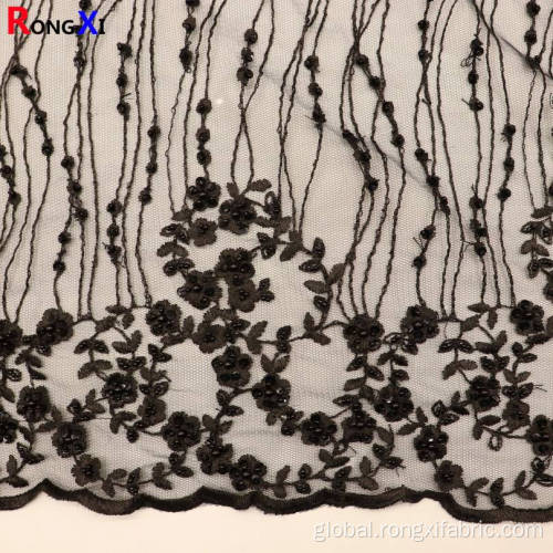 Gold Beaded Fabric Hot Selling Sequin Beaded Lace Fabric For Wholesales Manufactory